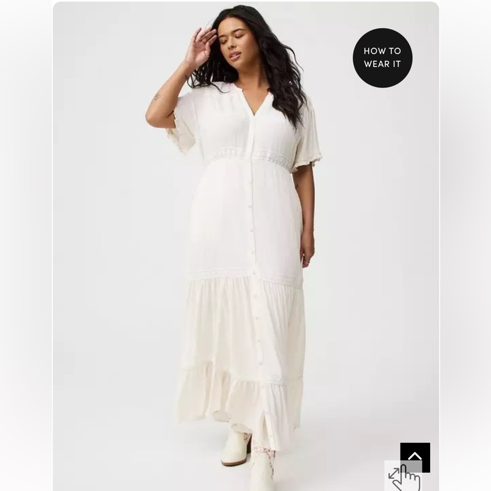 NWT Torrid Size 2 Flutter Sleeve Maxi Dress